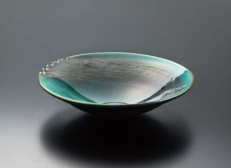 緑釉11.0皿鉢