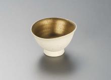 焼〆金彩楕円小鉢