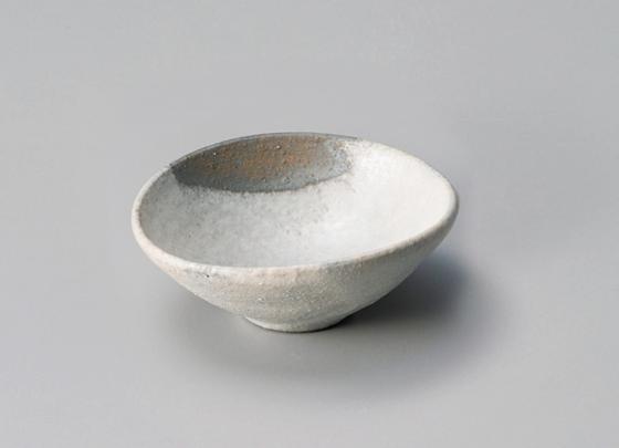 灰釉粉引3.3楕円小鉢