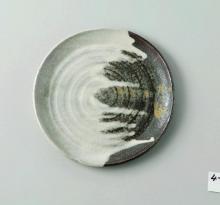 灰釉粉引8.0丸皿