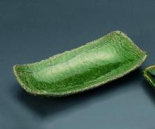 緑釉薬長角皿