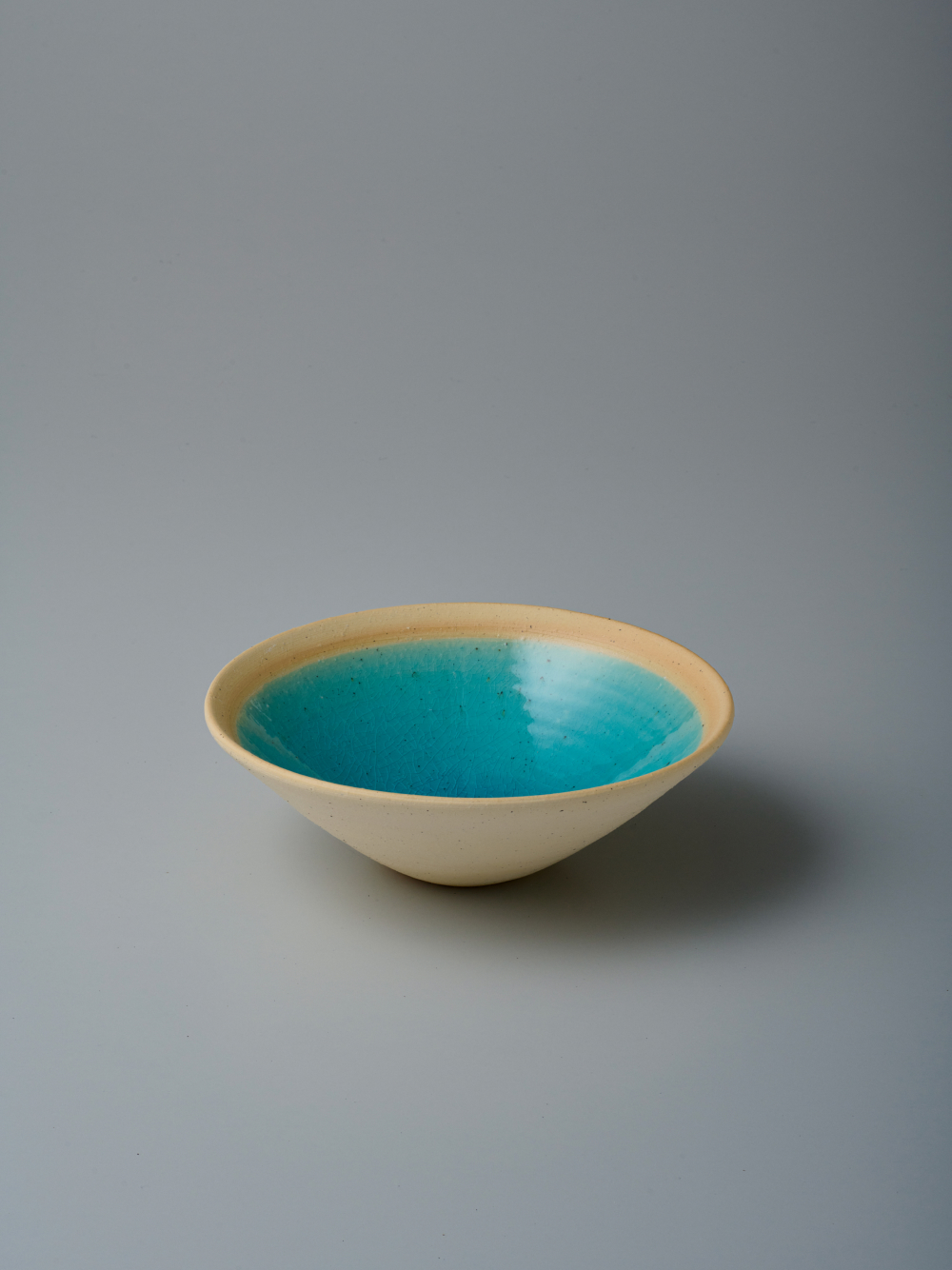 6.6 Round Bowl<br />Blue glaze interior / Unglazed exterior