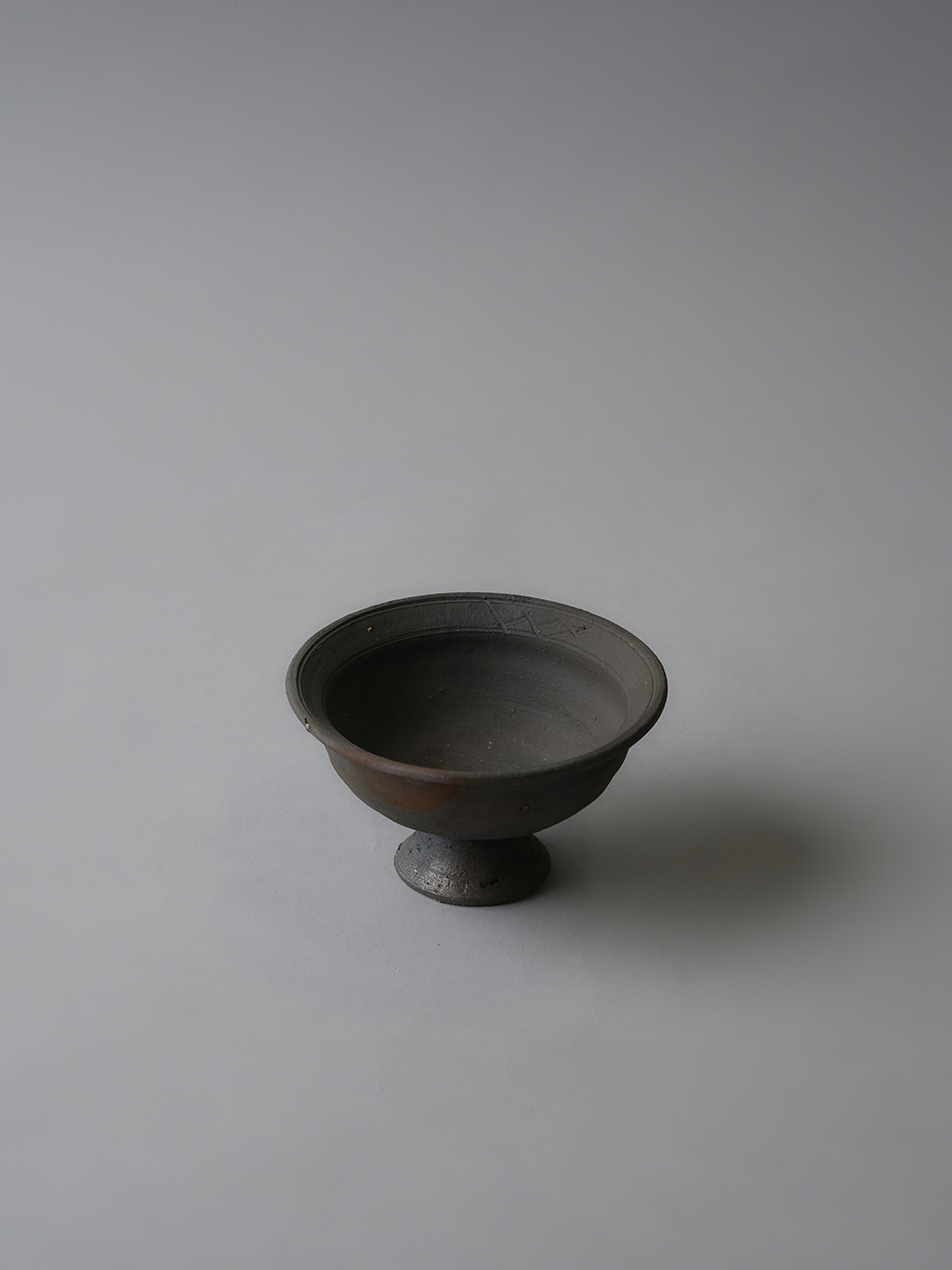 炭化窯変4.3高台小鉢