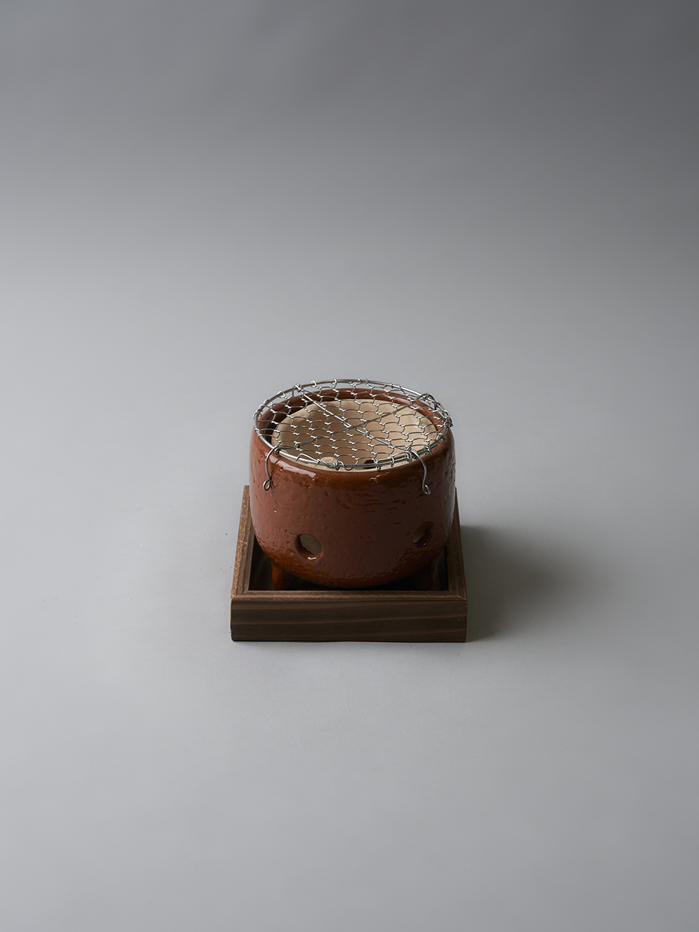 Stove with Trivet<br />Red Raku style